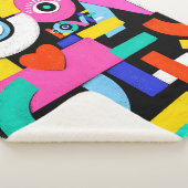 Farbenfrohe abstrakte Muster mit Liebe im Inneren. Sherpadecke (3/4)