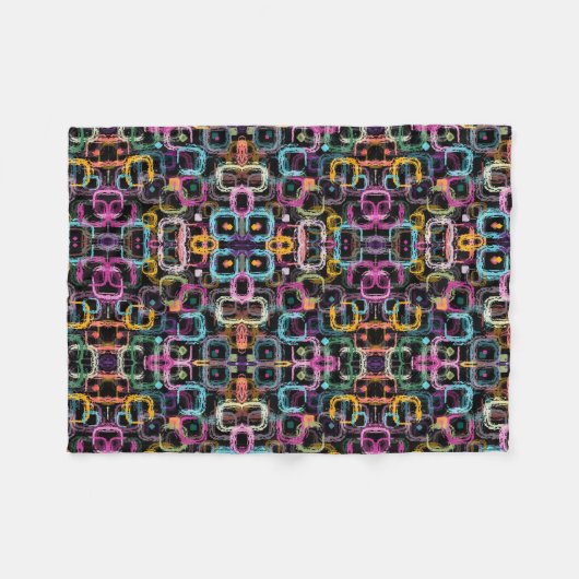 Farbenfrohe abstrakte Musterdecke Fleecedecke (Vorderseite (Horizontal))