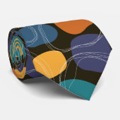 Farbenfrohe Abstrakte Nahtlose-Muster auf dunkel Krawatte (Gerollt)