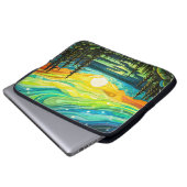 Farbenfrohe Abstrakte Nord-Leuchten-Illustration Laptopschutzhülle (Vorne Knopf)