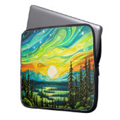 Farbenfrohe Abstrakte Nord-Leuchten-Illustration Laptopschutzhülle (Vorderseite Links)