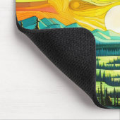 Farbenfrohe Abstrakte Nord-Leuchten-Illustration Mousepad (Ecke)