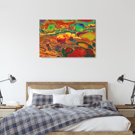 Farbenfrohe Abstrakte Ölgemälde Kunst Leinwanddruck (Insitu (Schlafzimmer))