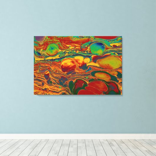 Farbenfrohe Abstrakte Ölgemälde Kunst Leinwanddruck (Insitu (Holzboden))