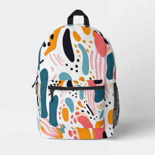 Farbenfrohe abstrakte organische Formen Boho-Muste Bedruckter Rucksack