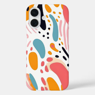 Farbenfrohe abstrakte organische Formen Boho-Muste iPhone 16 Hülle
