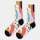 Farbenfrohe abstrakte organische Formen Boho-Muste Socken (Linkes Detail)