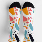Farbenfrohe abstrakte organische Formen Boho-Muste Socken (Oben)