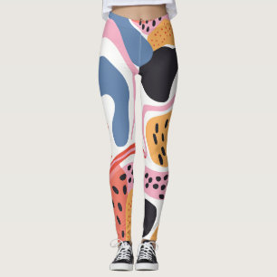Farbenfrohe abstrakte organische Formen modernes M Leggings
