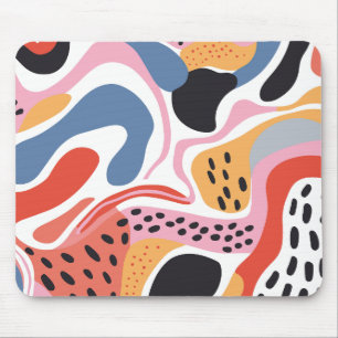 Farbenfrohe abstrakte organische Formen modernes M Mousepad
