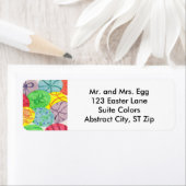 Farbenfrohe Abstrakte Ostereier-Adressetiketten (Insitu)