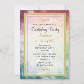 Farbenfrohe Abstrakte Paint Birthday Party Einladung (Vorderseite)