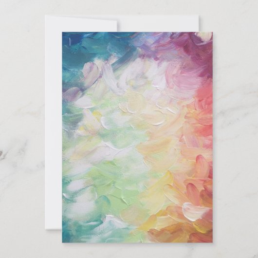 Farbenfrohe Abstrakte Paint Wedding Einladung (Rückseite)