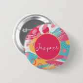Farbenfrohe Abstrakte Personalisierte Button (Vorne & Hinten)