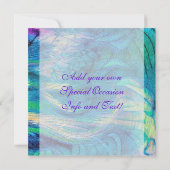 Farbenfrohe Abstrakte Pfauenankündigungen Save The Date (Rückseite)