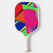 Farbenfrohe, abstrakte Pickleball Paddel Schläger (Vorderseite)