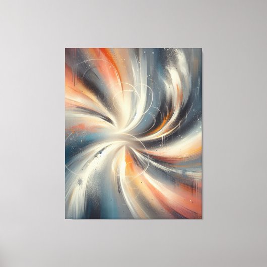 Farbenfrohe Abstrakte Pinsel-Spiralmuster Leinwanddruck (Vorderseite)