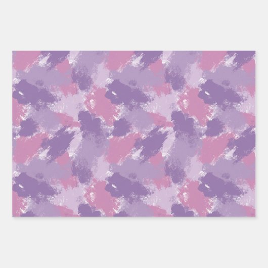 Farbenfrohe Abstrakte Pinselstriche - Geschenkarti Geschenkpapier Set (Vorderseite 3)