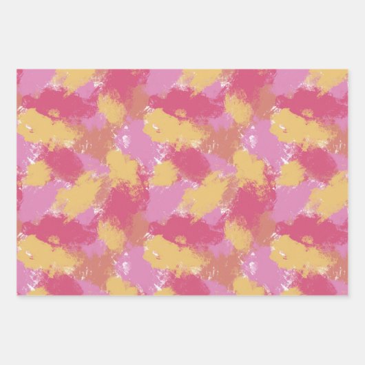 Farbenfrohe Abstrakte Pinselstriche - Geschenkarti Geschenkpapier Set (Vorderseite)