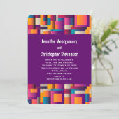 Farbenfrohe Abstrakte Plätze und Formen Einladung (Stehend Vorderseite)