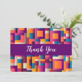 Farbenfrohe Abstrakte Plätze und Formen Vielen Dan Dankeskarte (Stehend Vorderseite)