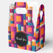 Farbenfrohe Abstrakte Plätze und Formen Vielen Dan Geschenkschachtel (Geöffnet)