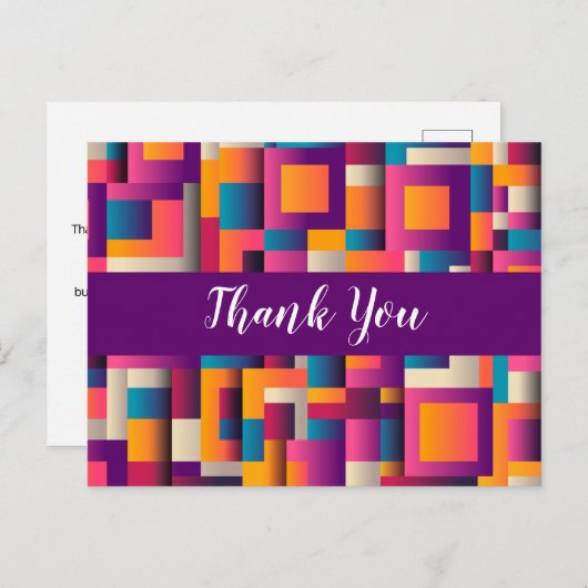 Farbenfrohe Abstrakte Plätze und Formen Vielen Dan Postkarte (Vorne/Hinten)