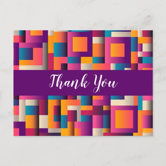 Farbenfrohe Abstrakte Plätze und Formen Vielen Dan Postkarte (Vorderseite)