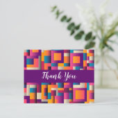 Farbenfrohe Abstrakte Plätze und Formen Vielen Dan Postkarte (Stehend Vorderseite)