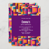 Farbenfrohe Abstrakte Plätze und Formen zum Geburt Einladung (Vorne/Hinten)