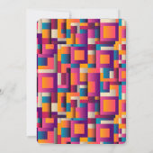 Farbenfrohe Abstrakte Plätze und Formen zum Geburt Einladung (Rückseite)