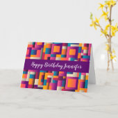 Farbenfrohe Abstrakte Plätze und Formen zum Geburt Karte (Gelbe Blume)