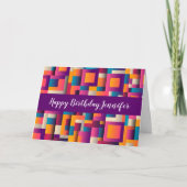 Farbenfrohe Abstrakte Plätze und Formen zum Geburt Karte (Vorderseite)