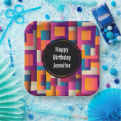 Farbenfrohe Abstrakte Plätze und Formen zum Geburt Pappteller (Party)