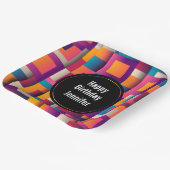 Farbenfrohe Abstrakte Plätze und Formen zum Geburt Pappteller (Gewinkelt)