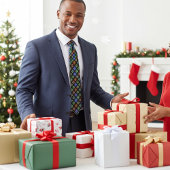 Farbenfrohe Abstrakte Poinsettia Blume, Urlaub Krawatte