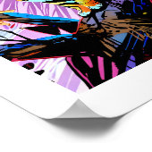 Farbenfrohe Abstrakte Pop Bengalische Katze im Men Poster (Ecke)