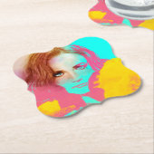 Farbenfrohe Abstrakte Pop-Frau, Untersetzer (angewinkelt)