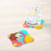 Farbenfrohe Abstrakte Pop-Frau, Untersetzer (Vor Ort)