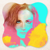 Farbenfrohe Abstrakte Pop-Frau, Untersetzer (Vorderseite)