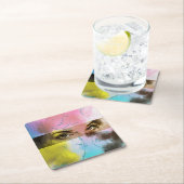 Farbenfrohe Abstrakte Pop Kunst, maßgeschneiderter Rechteckiger Pappuntersetzer (Vor Ort)