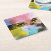 Farbenfrohe Abstrakte Pop Kunst, maßgeschneiderter Rechteckiger Pappuntersetzer (angewinkelt)