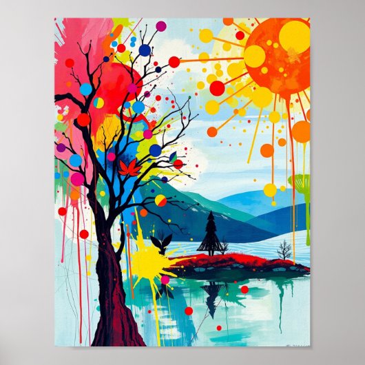 Farbenfrohe Abstrakte Poster (Vorne)