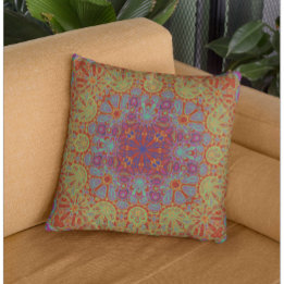 Farbenfrohe Abstrakte Psychedelic Floral Pattern Kissen