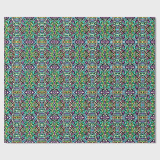 Farbenfrohe Abstrakte Psychedelic Kaleidoskop-Must Geschenkpapier (Flach)