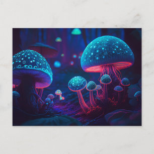 Farbenfrohe Abstrakte Psychedelic Mushroom Postkarte