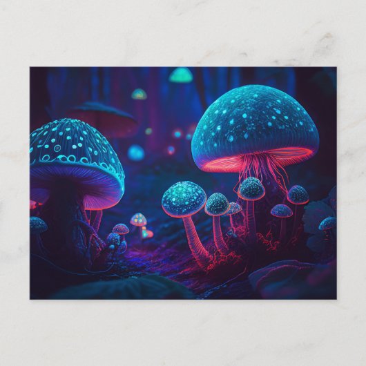 Farbenfrohe Abstrakte Psychedelic Mushroom Postkarte (Vorderseite)