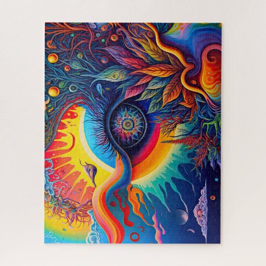 Farbenfrohe Abstrakte Psychedelic Seeing Eye Spiri Puzzle (Vertikal)