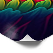 Farbenfrohe Abstrakte Psychedelische Blume Kunst Poster (Ecke)