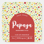 Farbenfrohe Abstrakte Punkte Retro-Kerzendesign Quadratischer Aufkleber (Vorderseite)